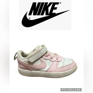 Nike Kids Court Borough Low 2 SE Pink and White Sneakers